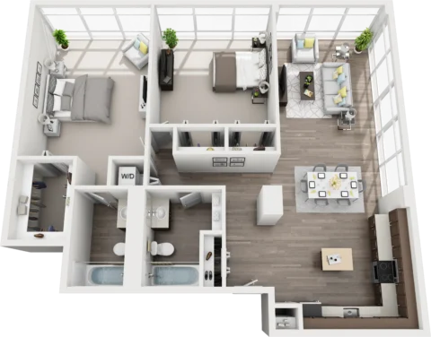 3D rendering of a modern apartment