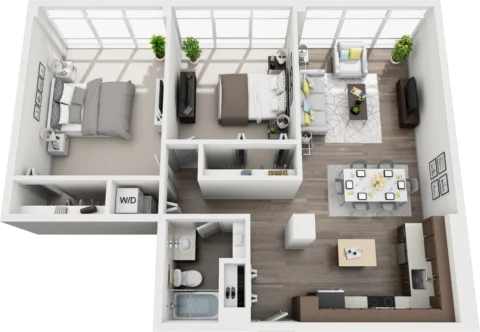 3D rendering of Emerald floor plan