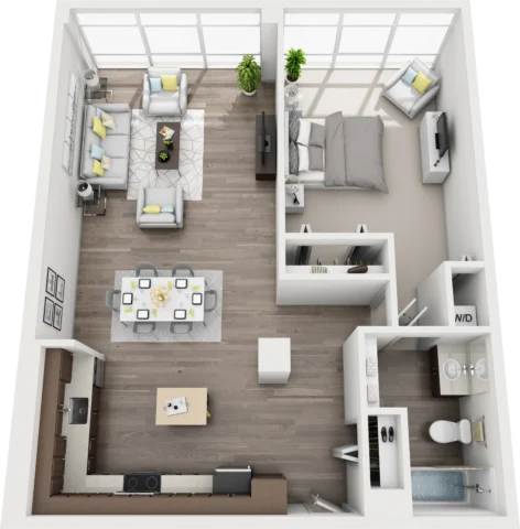 3D rendering of a modern apartment